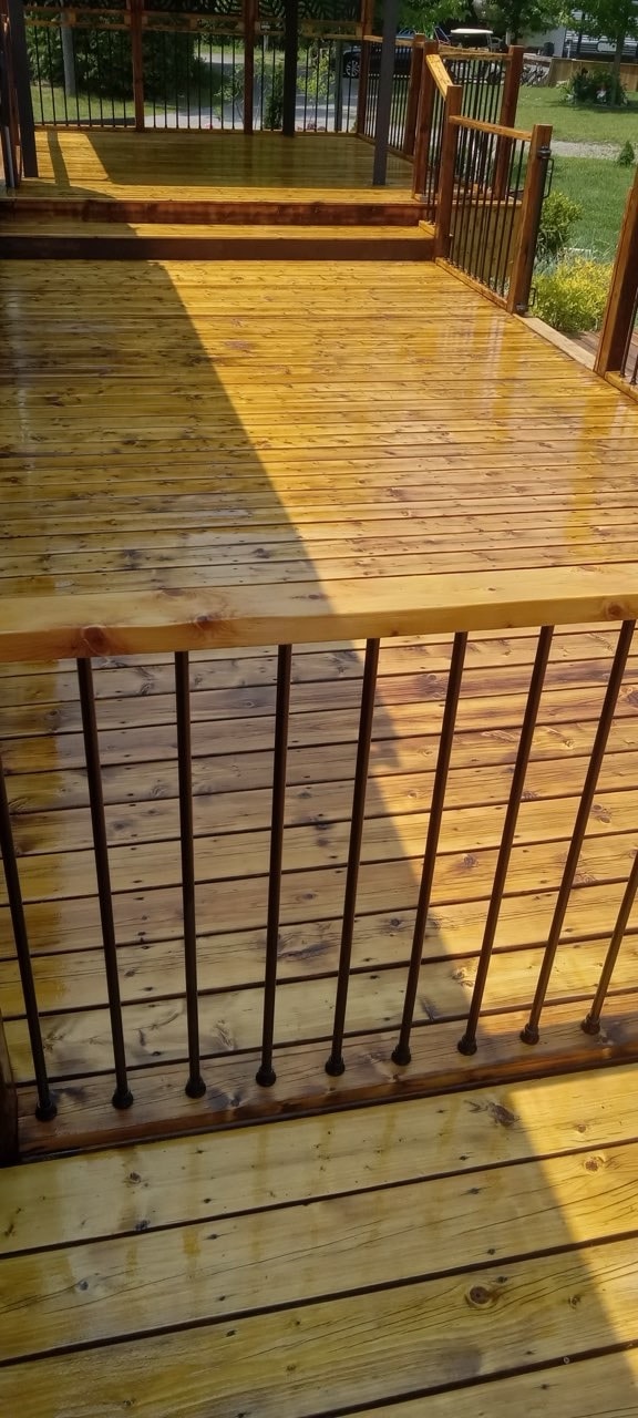 Backyard deck refinished — after